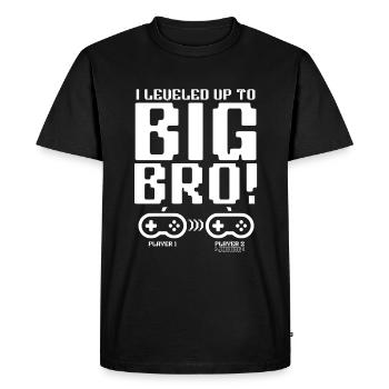 Promu grand frère en 2025 - T-shirt Premium bio Homme - noir - Devant - Nico (187cm)