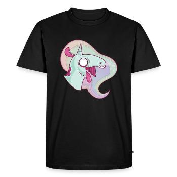 Grim La Licorne - T-shirt Premium bio Homme - noir - Devant - Nico (187cm)