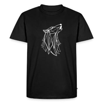 Geometric Wolf - Men's Premium Organic T-Shirt - black - Front - Nico (187cm)