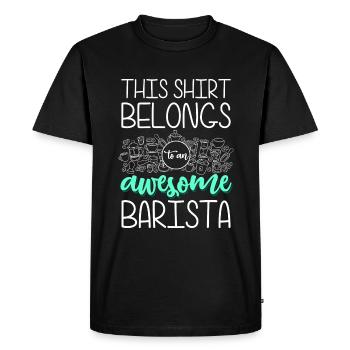 Barista Cafe Coffee Cup Coffee Drinker - Men's Premium Organic T-Shirt - black - Front - Nico (187cm)