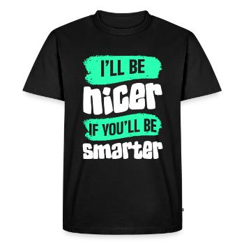 Sarcasme Comique Ironie - T-shirt Premium bio Homme - noir - Devant - Nico (187cm)