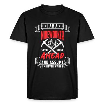 Fosse de houe de pelle minière - T-shirt Premium bio Homme - noir - Devant - Nico (187cm)
