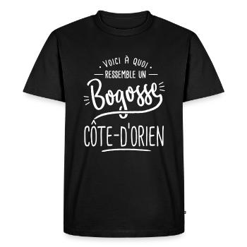Côte d'Or bogosse Côte d'Orien Cadeau humour - T-shirt Premium bio Homme - noir - Devant - Nico (187cm)