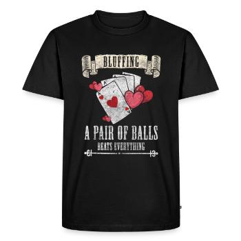 Jeu de cartes Card Blackjack All In - T-shirt Premium bio Homme - noir - Devant - Nico (187cm)