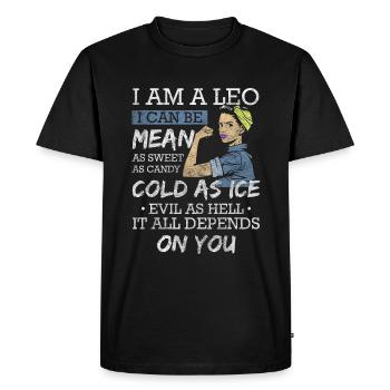 Caractéristiques de la superstition du Lion Lion - T-shirt Premium bio Homme - noir - Devant - Nico (187cm)