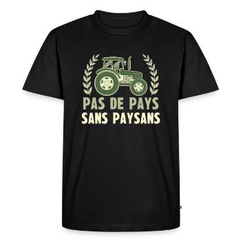 pas de pays sans paysans - T-shirt Premium bio Homme - noir - Devant - Nico (187cm)