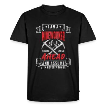 Mineur Mineur de mine - T-shirt Premium bio Homme - noir - Devant - Nico (187cm)