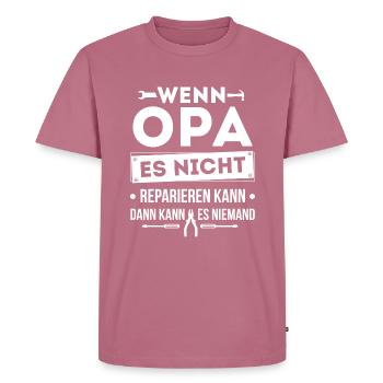 Opa Handwerker reparieren - Männer Premium Bio T-Shirt - Mauve - Vorne - Nico (187cm)
