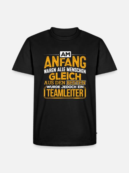 TEAMLEITER - Der Beste - Männer Premium Bio T-Shirt - Schwarz