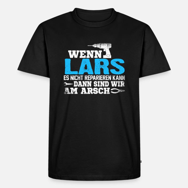 LARS - kann es reparieren - Männer Premium Bio T-Shirt - Schwarz