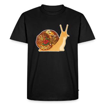 Snail Tattoo - white contour - T-shirt Premium bio Homme - noir - Devant - Nico (187cm)