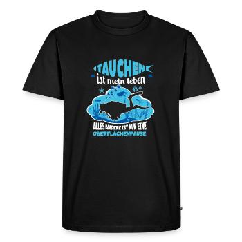 Tauchen ist mein Leben - Geschenk für Taucher - Männer Premium Bio T-Shirt - Schwarz - Vorne - Nico (187cm)