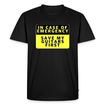 Enregistrer mes guitares d’abord | Musique, Concert - T-shirt Premium bio Homme - noir - Devant - Nico (187cm)