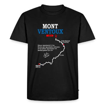 Bike Mont Ventoux route map Bédoin - Men's Premium Organic T-Shirt - black - Front - Nico (187cm)