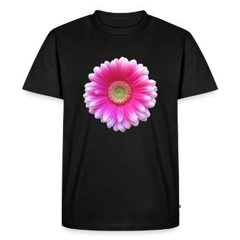 Gerbera pink flower flower vine floral floral floral - Men's Premium Organic T-Shirt - black - Front - Nico (187cm)