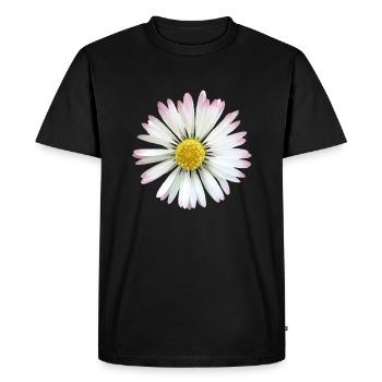 Marguerite marguerite fleur, fleur, floral - T-shirt Premium bio Homme - noir - Devant - Nico (187cm)