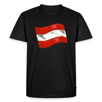 Drapeau de l’Autriche Drapeau autrichien AT - T-shirt Premium bio Homme - noir - Devant - Nico (187cm)