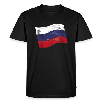 Russia Flag Vintage Russian Flag Used Look - Men's Premium Organic T-Shirt - black - Front - Nico (187cm)