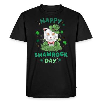 Bonne journée de trèfle. La Saint-Patrick! - T-shirt Premium bio Homme - noir - Devant - Nico (187cm)