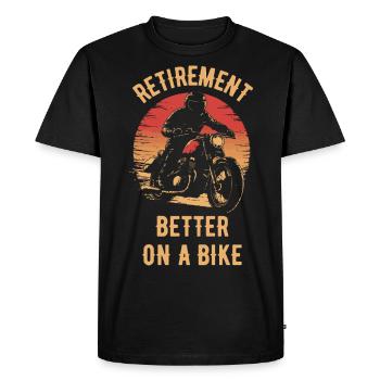 Motorcycle Vintage Pensioner Pensioner - Men's Premium Organic T-Shirt - black - Front - Nico (187cm)