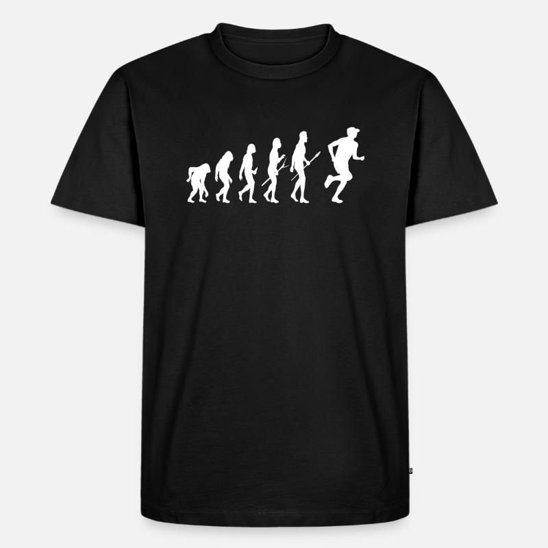 Läufer Evolution - Männer Premium Bio T-Shirt - Schwarz