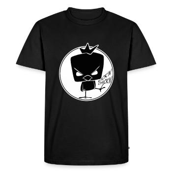 Drôle de poussin poulet poulet coq dessin animé bande dessinée - T-shirt Premium bio Homme - noir - Devant - Nico (187cm)