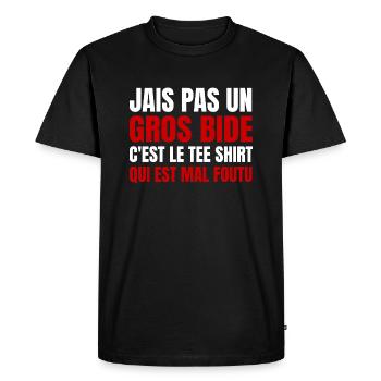 T-shirt drôle pour hommes - J'ai Pas Un Gros Bide - T-shirt Premium bio Homme - noir - Devant - Nico (187cm)