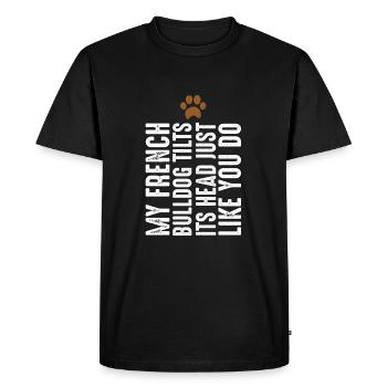 Bouledogue français - T-shirt Premium bio Homme - noir - Devant - Nico (187cm)