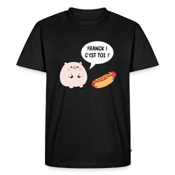 hot dog - T-shirt Premium bio Homme - noir - Devant - Nico (187cm)