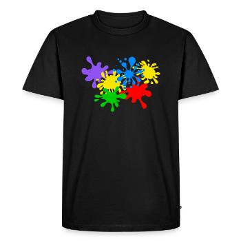 Splashes of paint blots paint splash painter artist - Men's Premium Organic T-Shirt - black - Front - Nico (187cm)