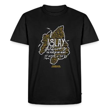Whisky Islay Saying Peat Of My Heart - Men's Premium Organic T-Shirt - black - Front - Nico (187cm)
