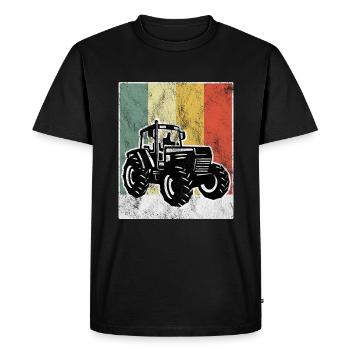 Tractor Farm Farmer Retro Tractor Tractors - Men's Premium Organic T-Shirt - black - Front - Nico (187cm)