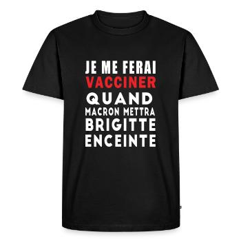 drole Citation amusante homme france - T-shirt Premium bio Homme - noir - Devant - Nico (187cm)