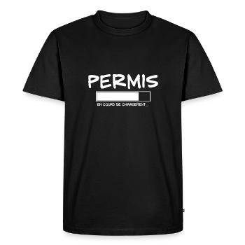 PERMIS en cours de chargement. permis de conduire - T-shirt Premium bio Homme - noir - Devant - Nico (187cm)
