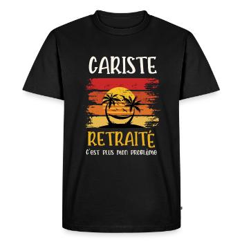 cariste retraité - T-shirt Premium bio Homme - noir - Devant - Nico (187cm)