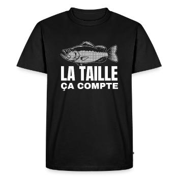 la taille ça compte - T-shirt Premium bio Homme - noir - Devant - Nico (187cm)