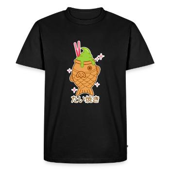 Japanese Dessert Taiyaki - Men's Premium Organic T-Shirt - black - Front - Nico (187cm)