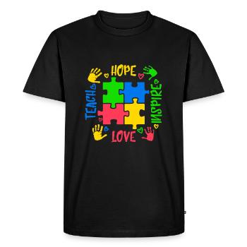 Autisme autiste Autisme Autisme - T-shirt Premium bio Homme - noir - Devant - Nico (187cm)