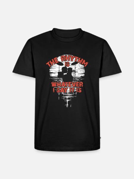 Drumset silhouette with reflection funny saying - Men's Premium Organic T-Shirt - black