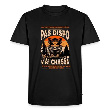 Chasse humour - T-shirt Premium bio Homme - noir - Devant - Nico (187cm)