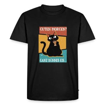 Guten Morgen - Ganz dünnes Eis Kaffee Spruch Lusti - T-shirt Premium bio Homme - noir - Devant - Nico (187cm)