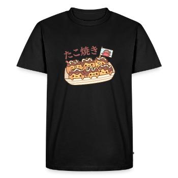 Cute Takoyaki Octopus Balls Japanese Street Food - Men's Premium Organic T-Shirt - black - Front - Nico (187cm)