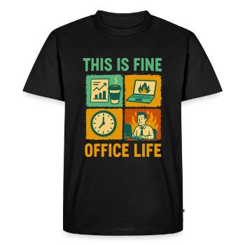 La vie au bureau : c’est bien - T-shirt Premium bio Homme - noir - Devant - Nico (187cm)