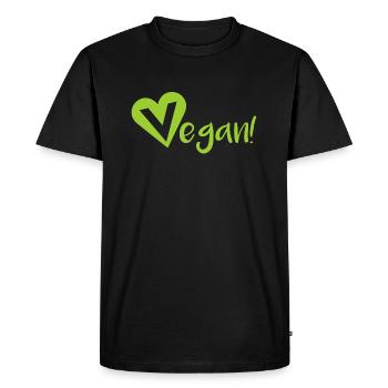 végétaliens Vegan - T-shirt Premium bio Homme - noir - Devant - Nico (187cm)