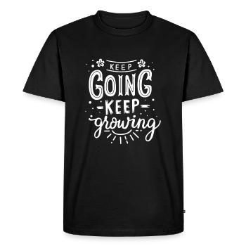 keep going keep growing - Men's Premium Organic T-Shirt - black - Front - Nico (187cm)