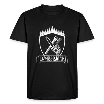 Holzfaeller Waldarbeiter Wald Hache de scie à chaîne Hol - T-shirt Premium bio Homme - noir - Devant - Nico (187cm)