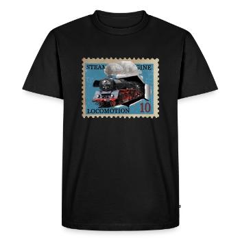 Timbre de locomotive à vapeur - T-shirt Premium bio Homme - noir - Devant - Nico (187cm)