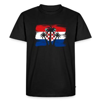 Drapeau de la Croatie Mer Adriatique Drapeau croate de Zagreb - T-shirt Premium bio Homme - noir - Devant - Nico (187cm)