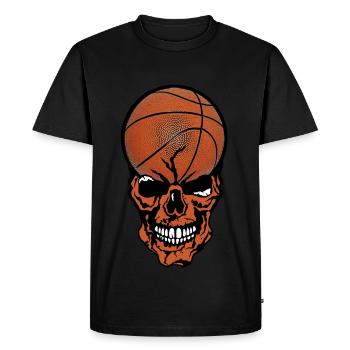 tete de mort basketball ballon skull crane sport f - T-shirt Premium bio Homme - noir - Devant - Nico (187cm)