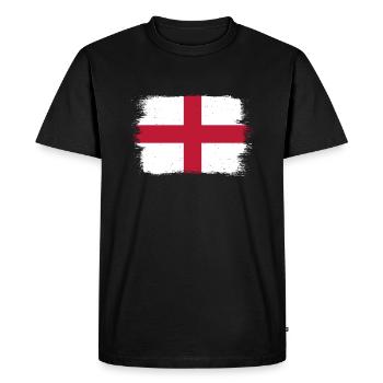 Drapeau d’Angleterre Vintage Drapeau Anglais Utilisé Look - T-shirt Premium bio Homme - noir - Devant - Nico (187cm)